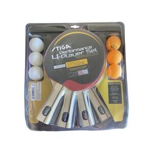 STIGA Classic Ping Pong 4-Player Table Tennis Set Ping Pong Paddles Balls Set